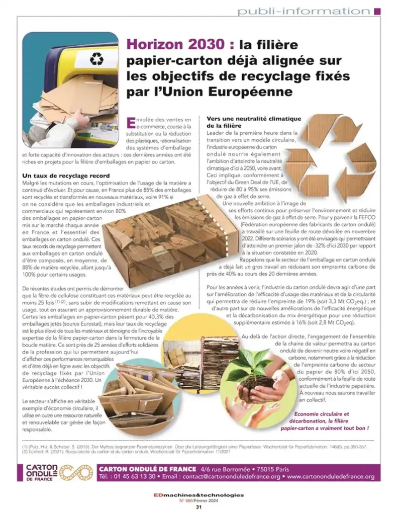 Objectifs de recyclage Objectifs de recyclage en Europe